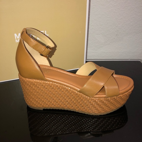 Michael Kors Desiree Acorn Wedge Heels Woven - Picture 7 of 8